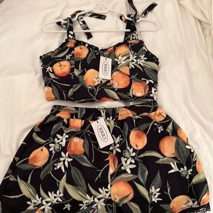 NEW WITH TAGS Cider brand two piece set: navy top and shorts, medium